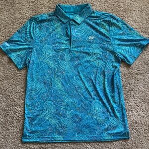 Good Good Golf Blue Floral Polo Shirt